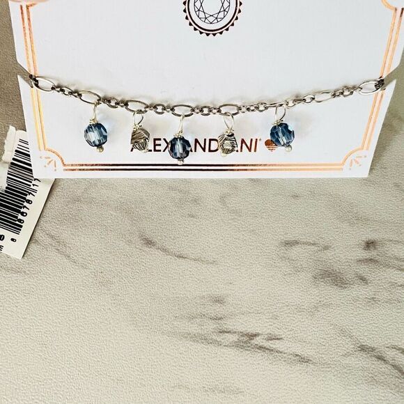 Alex and‎ Ani Swarovski Crystal Pull Chain Bracelet, Silver/Blue, NWT - Picture 4 of 9